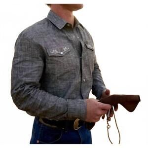 NEW SEAGER CO. reagan pearl snap shirt in faded black